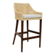 Wooden and rattan bar stool, France