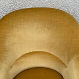 Golden velvet toad armchair