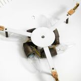 Rare round illuminated mid-century Hillebrand metal mirror from 1966