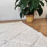 Moroccan white diamond rug