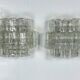 Vistosi manner, set of four large clear murano glass elements sconces. Italy 1970s