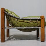 Leather Armchair and Ottoman by Jean Gillon