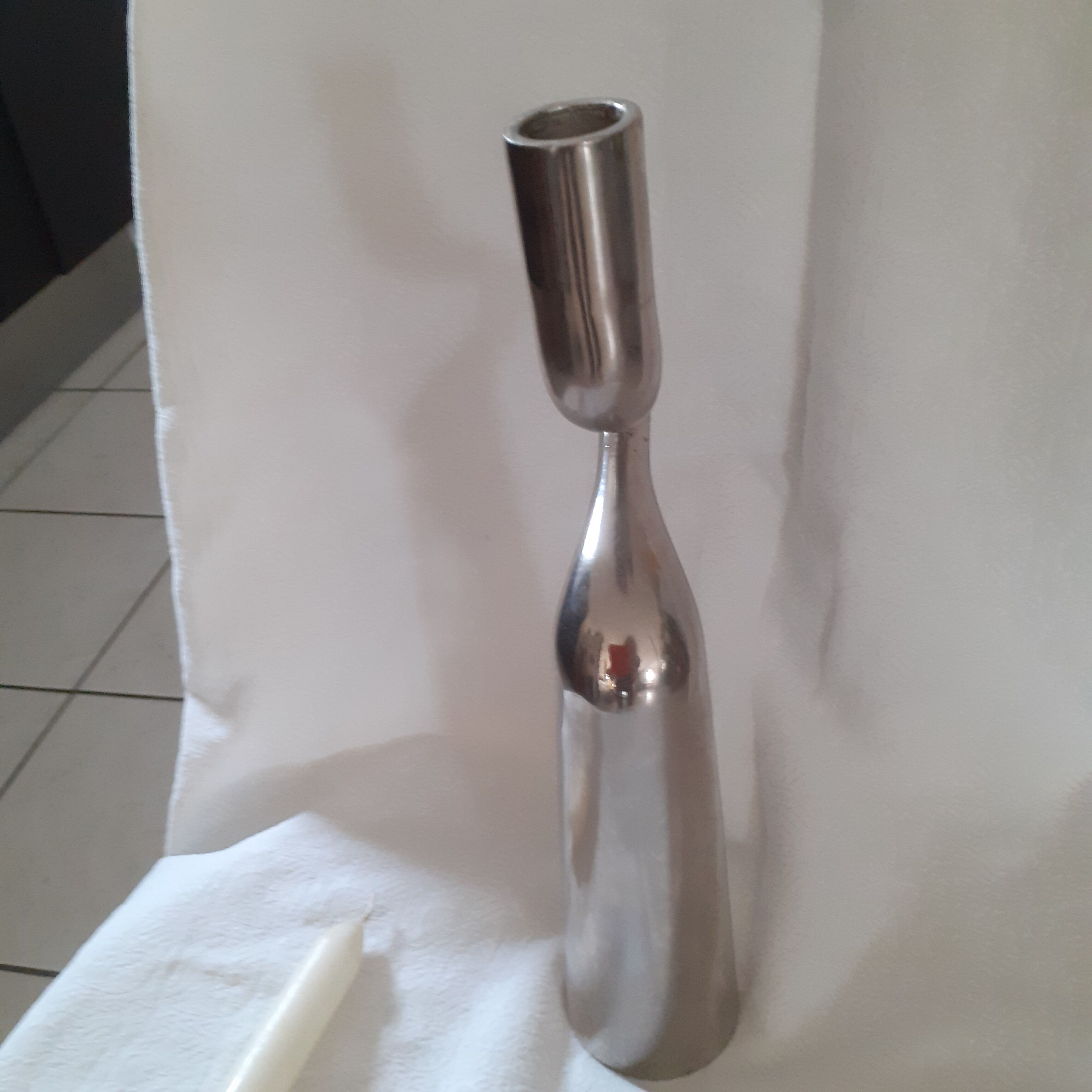 Scandinavian steel candlestick