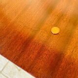 Vintage side table, 2 wooden and brass shelves, circa 1960s