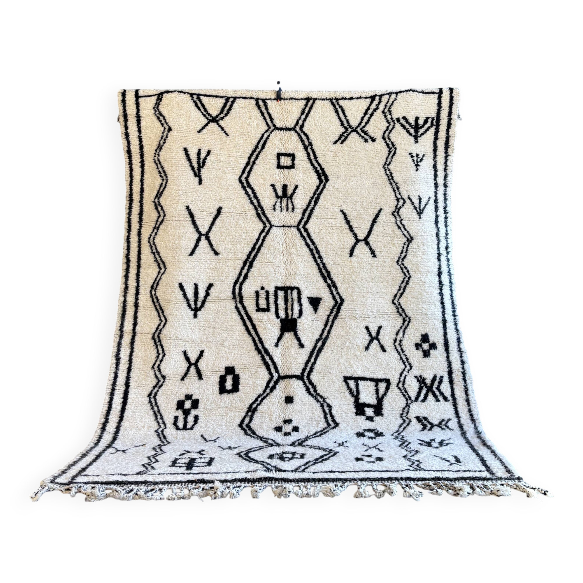 Modern Berber Beni Ouarain wool rug