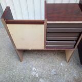 Pair of vintage 70s bedside table in wengé