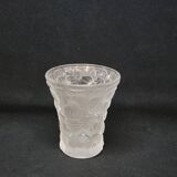 Josef Inwald Barolac Glassware Floral Vase Molded Pressed Frosted Art Glass