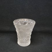 Josef Inwald Barolac Glassware Floral Vase Molded Pressed Frosted Art Glass