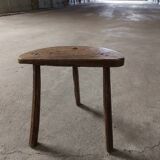 Milking tripod wooden stool