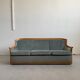 Canapé scandinave des années 1960, style milieu du siècle, en cerisier massif et velours