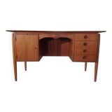 Vintage Danish Curved Teak Desk, 1960s
