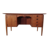 Vintage Danish Curved Teak Desk, 1960s