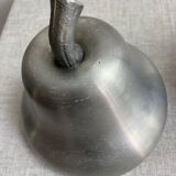 Pear-shaped ice bucket Large format brushed aluminum