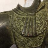 Sculpture horse bronze green patina