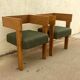 Pair of tripod armchairs ancient solid teak, 60