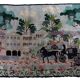 Tapis Hooked vintage américain – 56 x 86 cm – Design pictural - 1C982