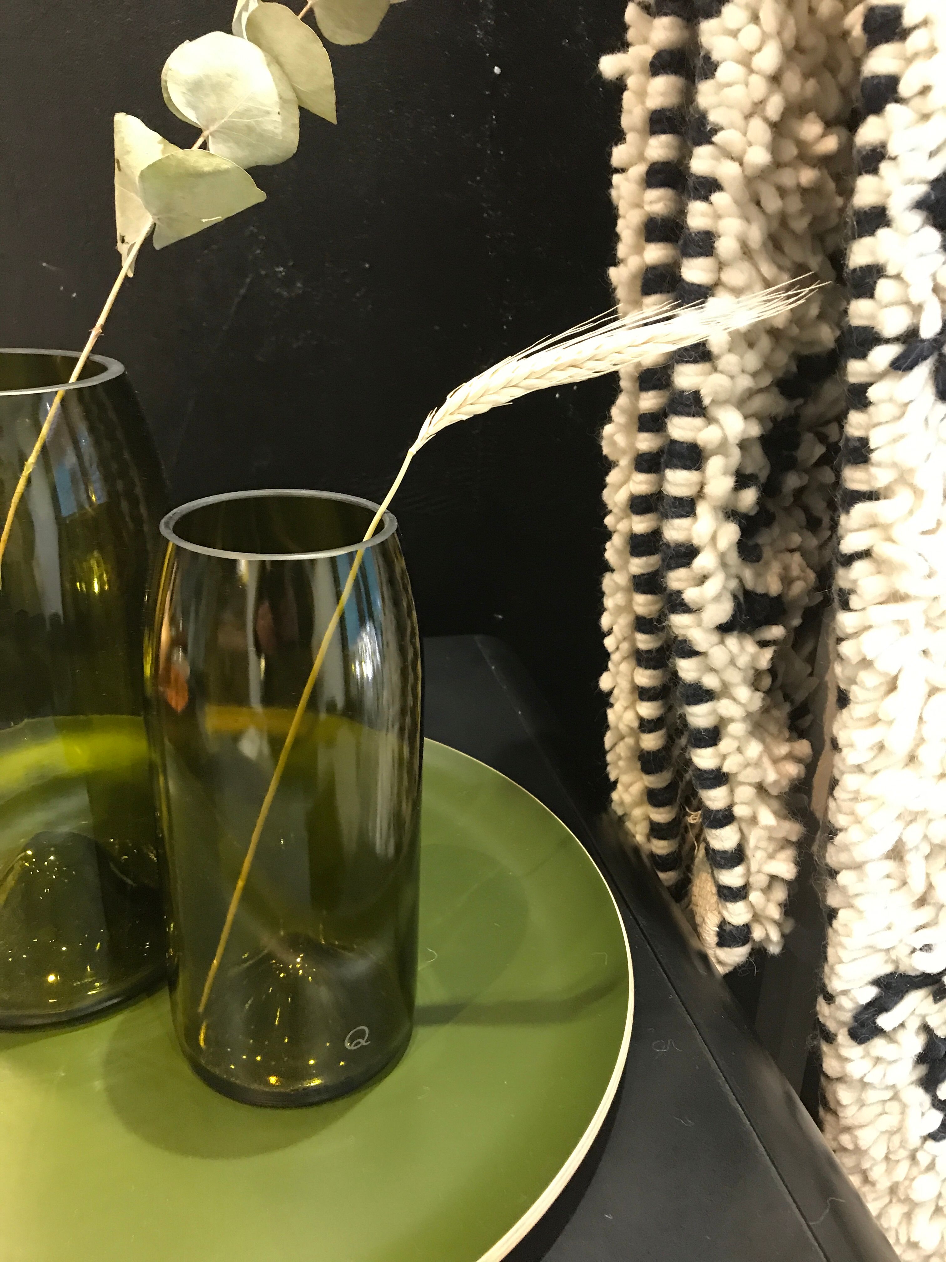 Medium model recycled wine bottle vase