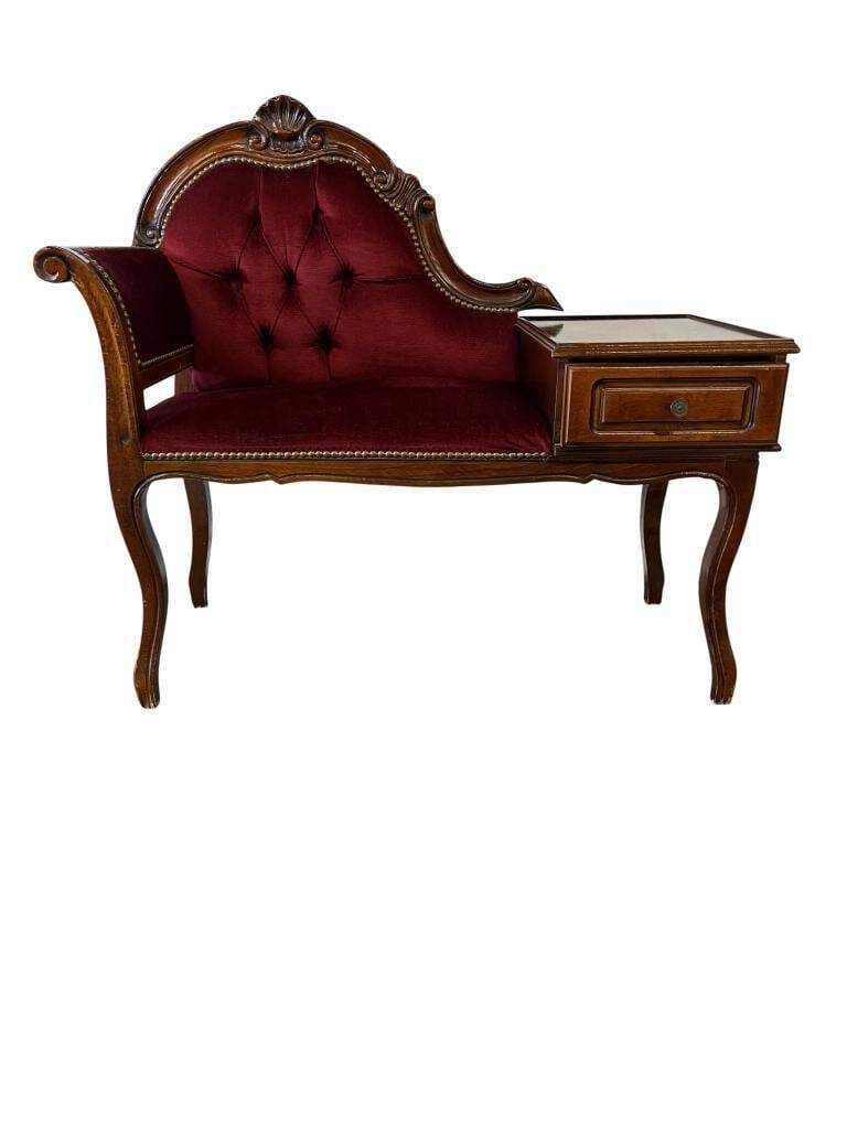 Vintage Baroque Bench/Chair with Telephone Table/Bench