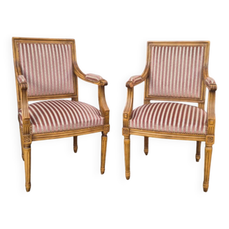 Paire de fauteuils style Louis XVI