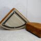 Pair of “tawny” velvet seats. Foam, wood, velvet. Circa 1970