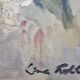 Floral composition, roses, oil on panel signed Line Roll.