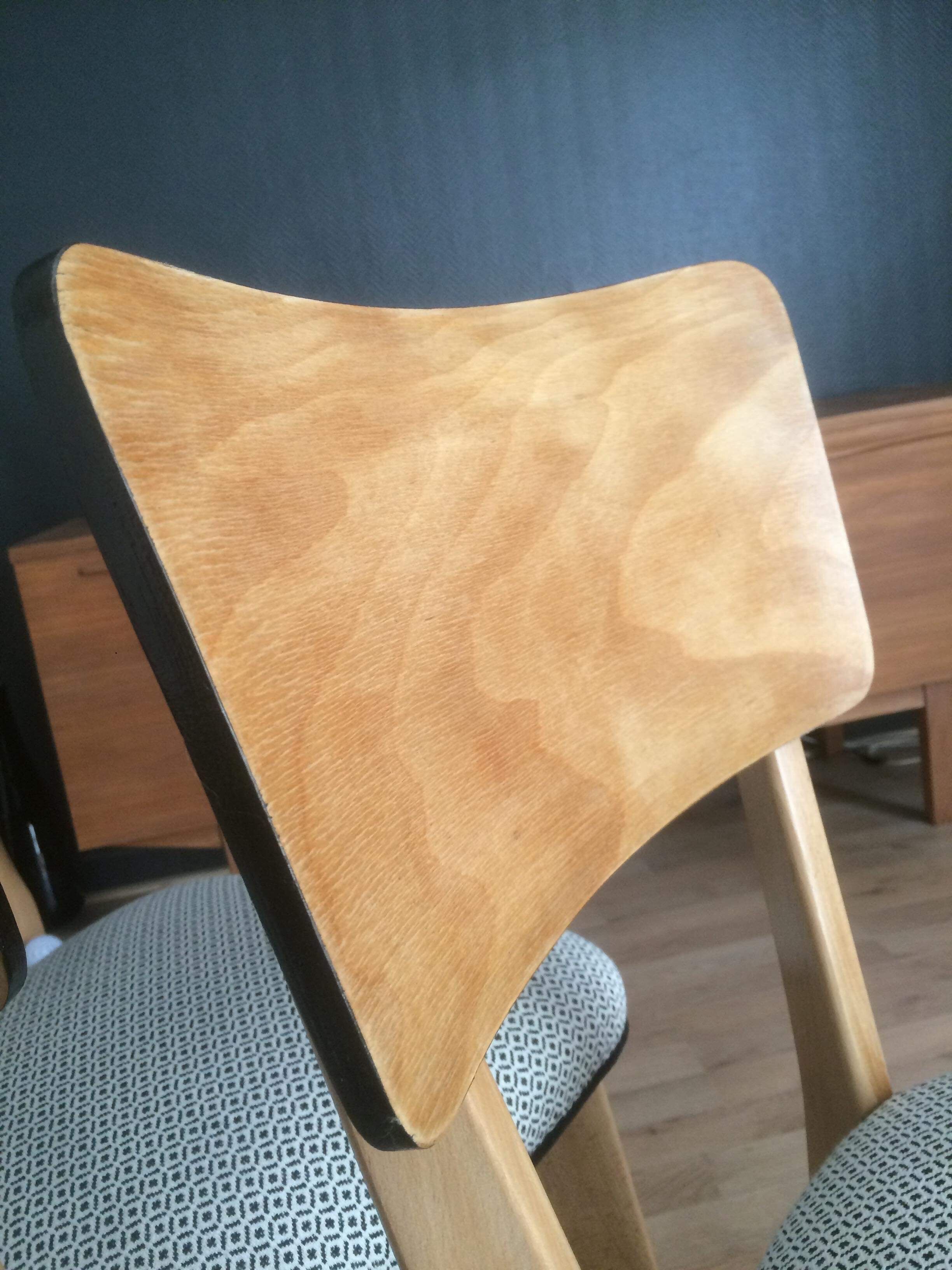 Set of 4 restored chairs, 1950s