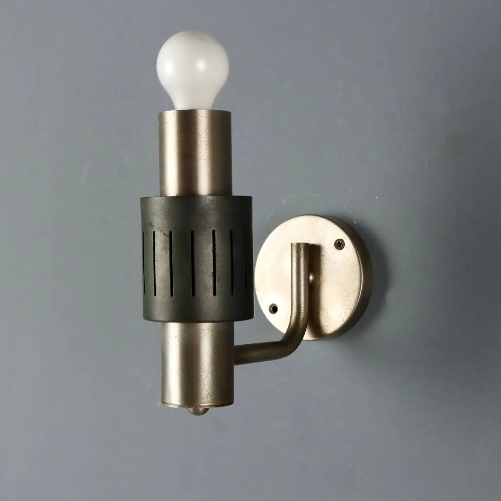 Vintage wall sconces in chrome metal and aluminium, Italy, 1960s.