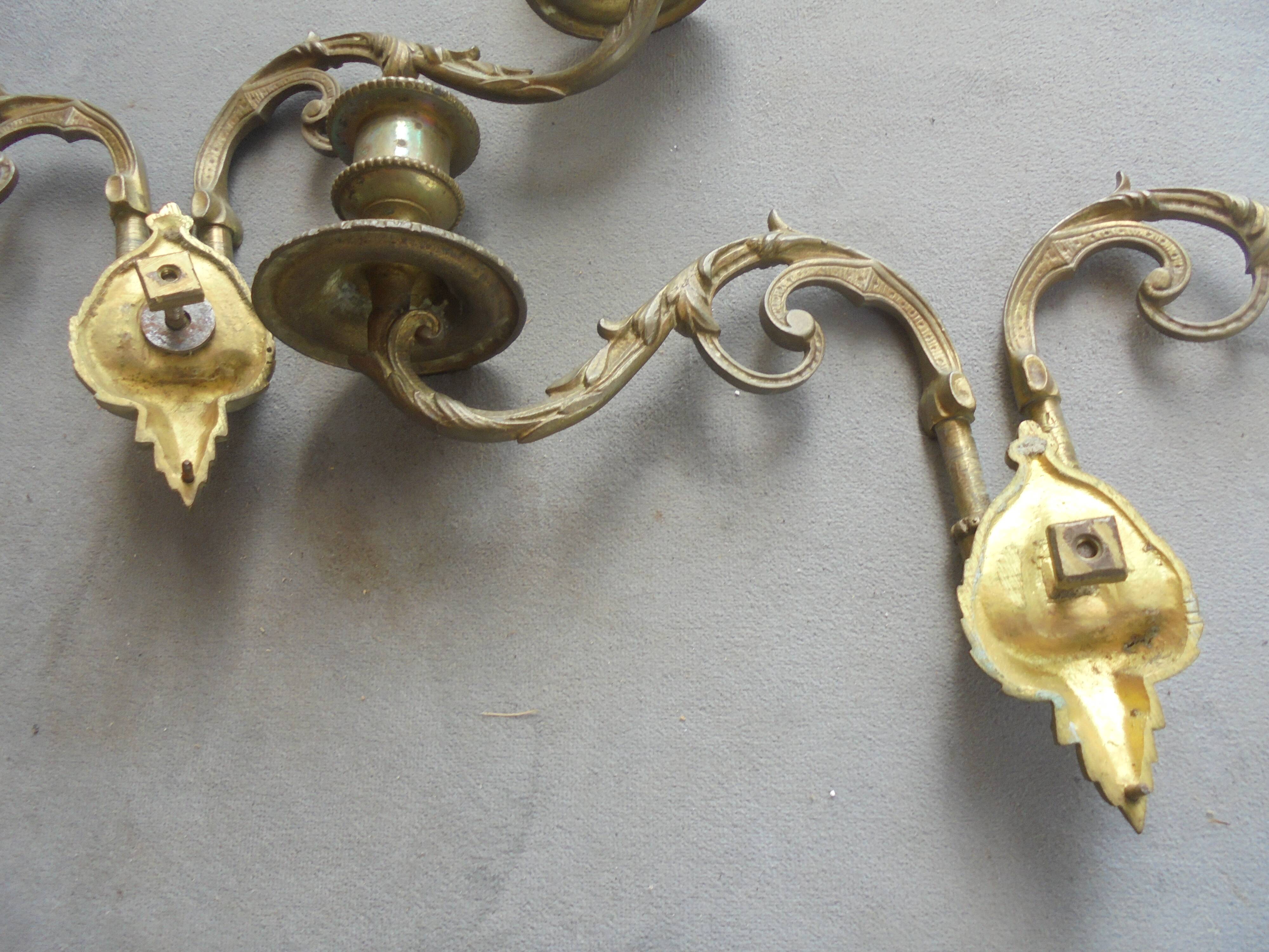 Pair of Bronze Piano Candlesticks