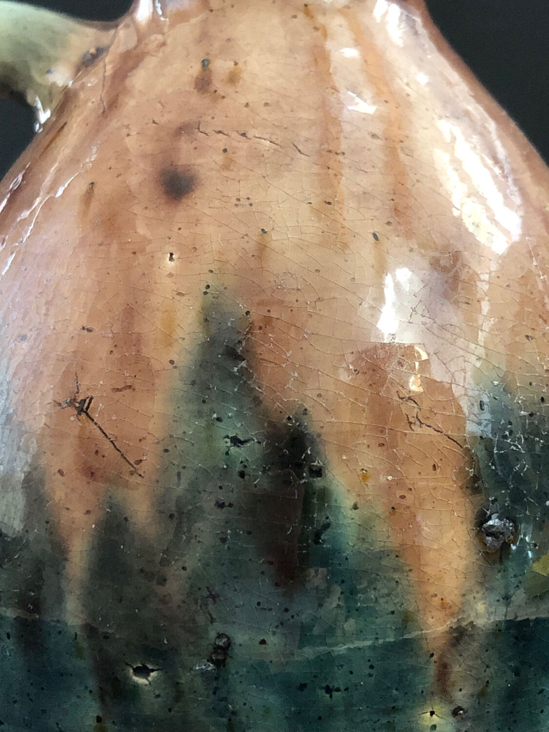 Vase with asymmetrical handles in Flemish stoneware