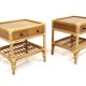 Set of 2 rattan bedside tables, Dux, Sweden, 1960