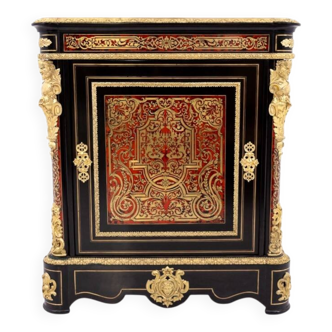 Antique Boulle chest of drawers from the mid-19th century, France.