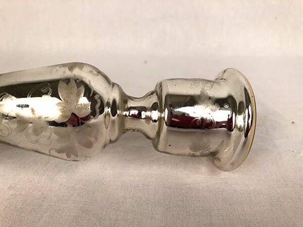 Bougeoir en verre églomisé