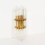 Large brass and glass 'Triedri' wall sconces by Novaresi