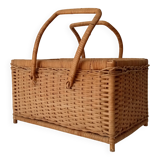 Vintage rattan and wicker basket from the 60s/70s
