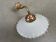 Lampe murale antique – lampe à col en opaline avec support en laiton