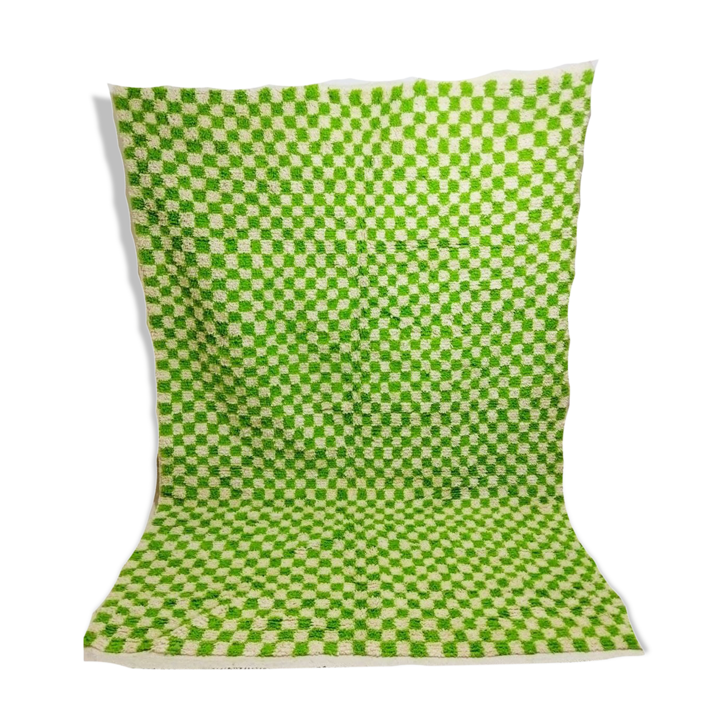 Green azilal berber carpet 280 x 194 cm