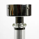 Large Czech Mid Century glass ceiling lamp with glass shade and glass rod