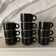 Bistro mugs, porcelain espresso coffee cups from the 80s.