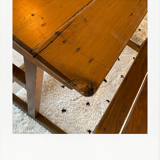 Pupitre d’écolier ancien, bois massif