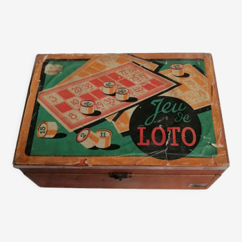 Jeu de loto ancien dans coffret bois