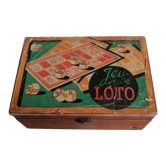 Old lotto game in wooden box