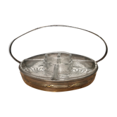 Aperitif tray, silver metal servant