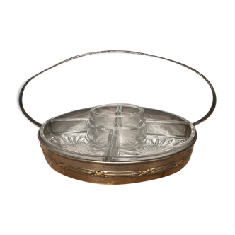 Aperitif tray, silver metal servant