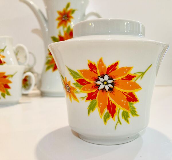 Set théière & 8 tasses années 70 winterling schwarzenback bavaria germany-retro-cuisine -vintage