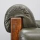 Fauteuil en cuir vert des années 70, Tchécoslovaquie.