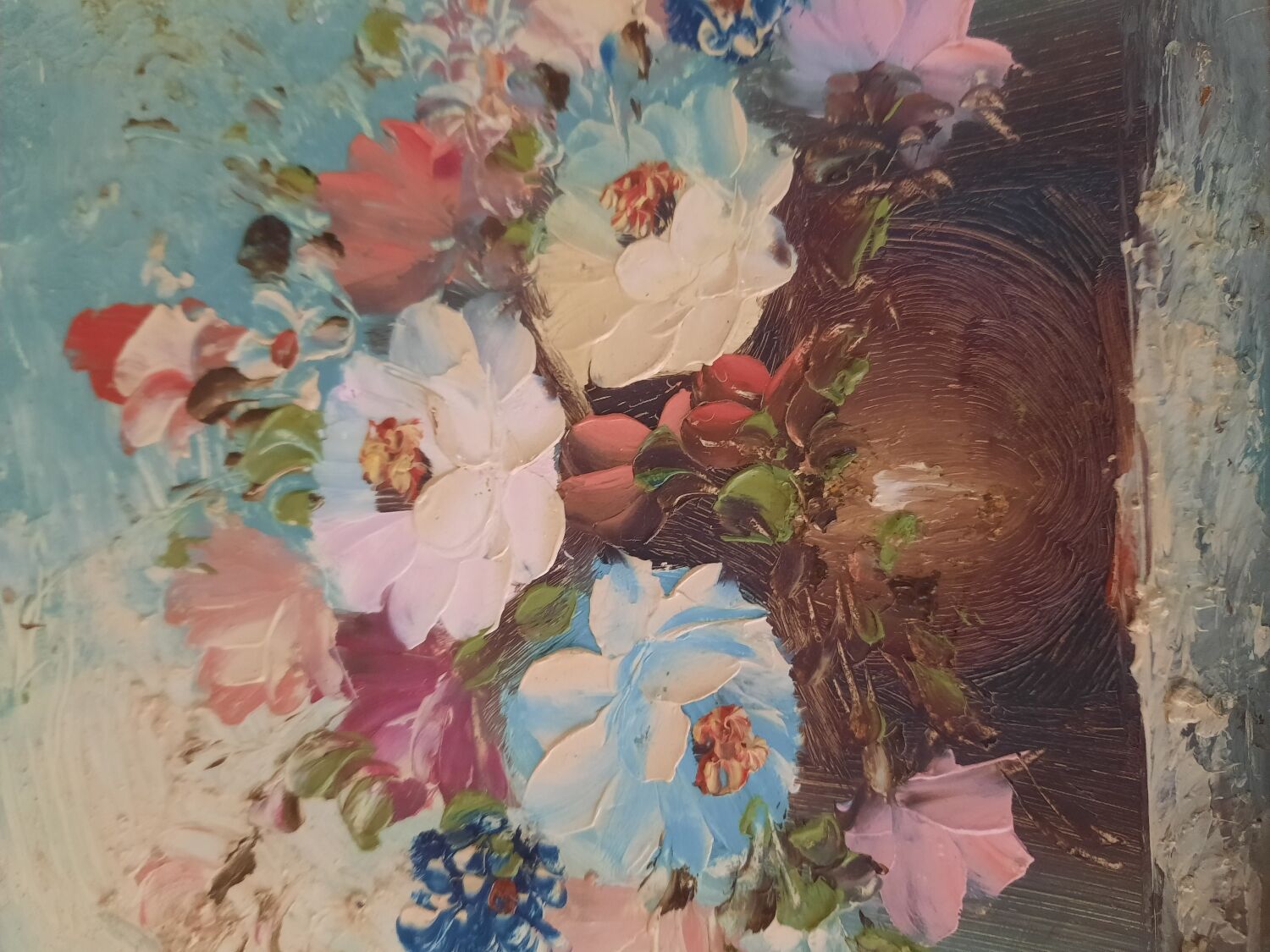 Painting flowers in a vase