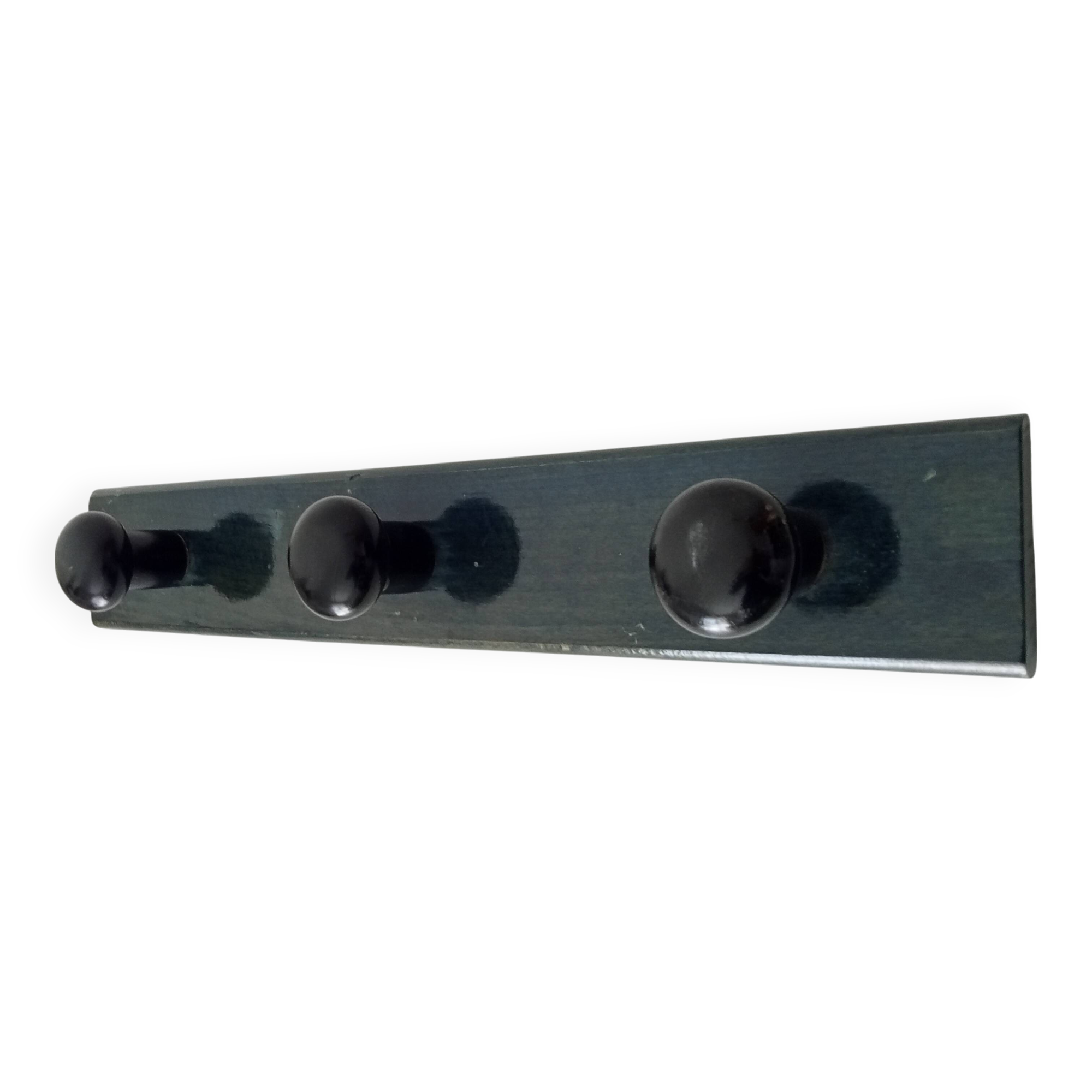Vintage wall-mounted coat rack in lacquered wood from the 60s