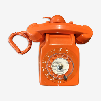 Vintage original 70 telephone orange dial space age french design phone