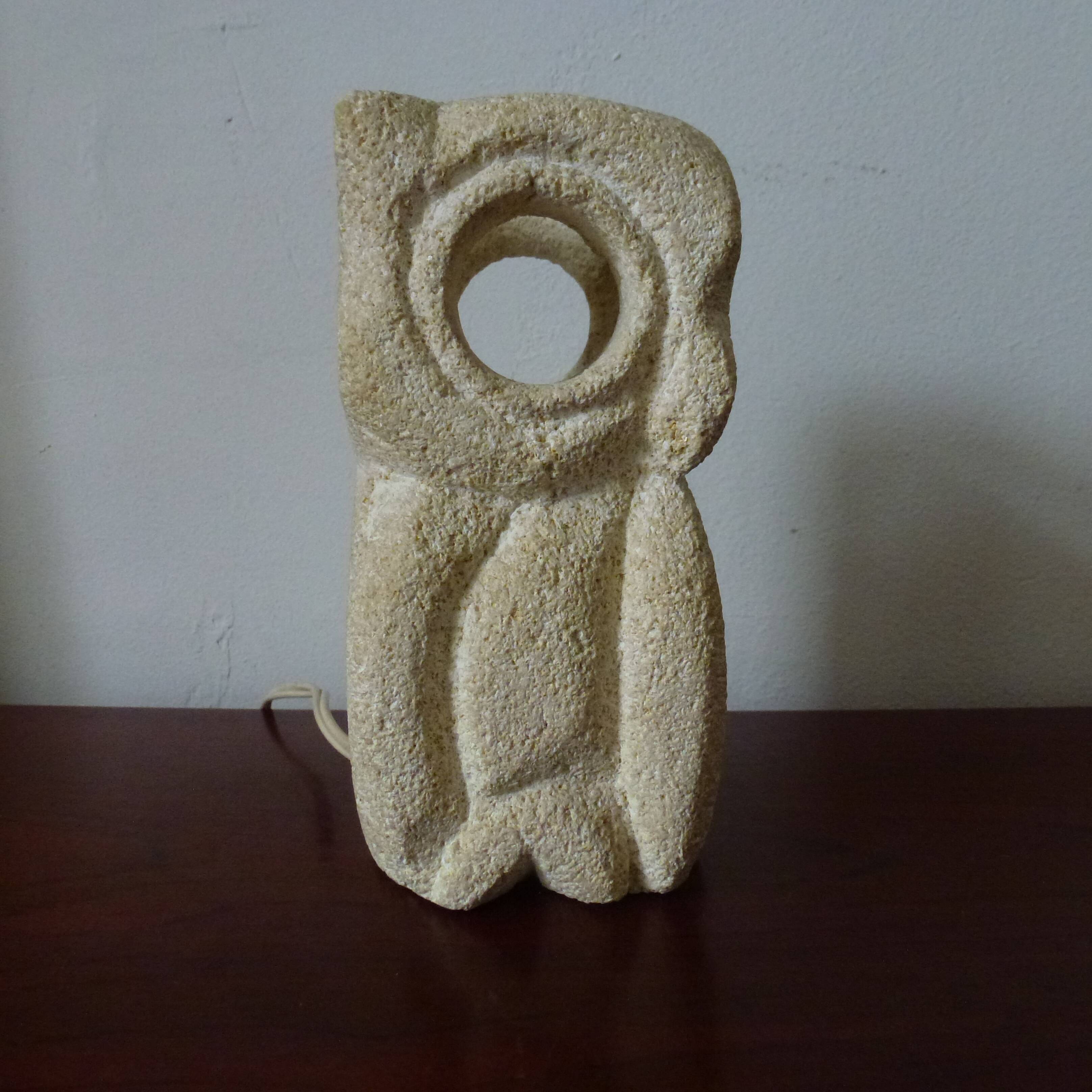 Owl Lamp Owl Albert Tormos Stone Sculpture Vintage 60s
