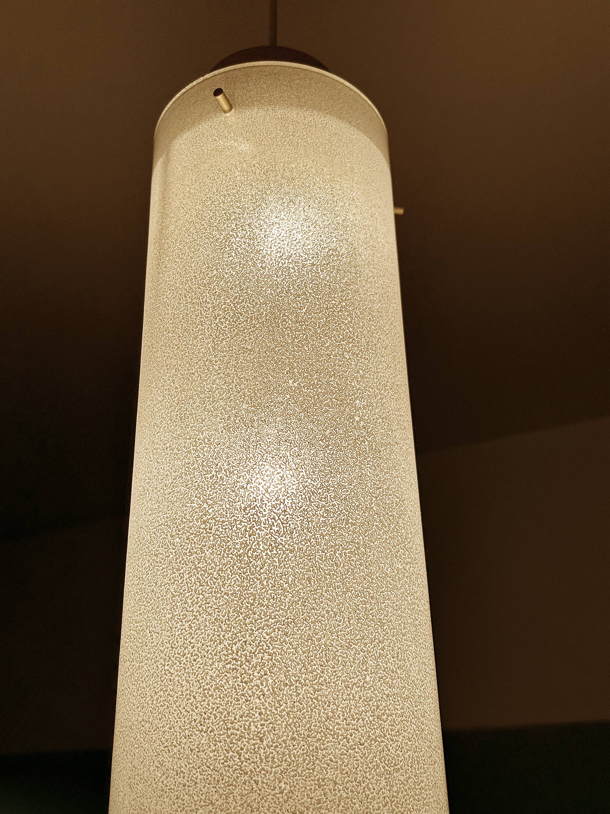 Large vintage glass pendant light, 60s